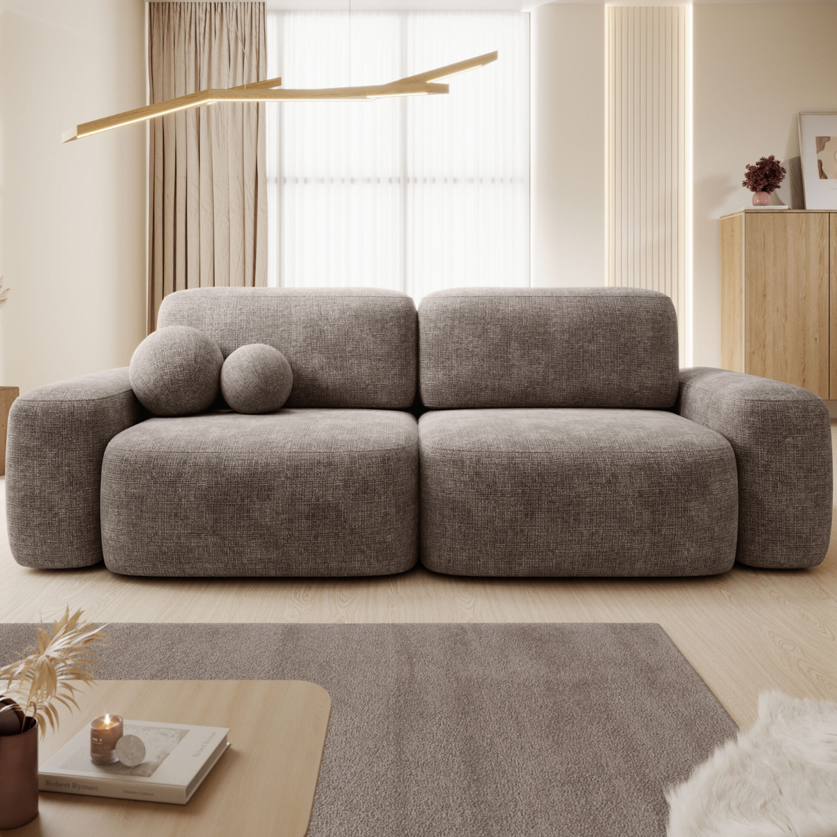 PZ BETSY Brown minimalist Sofa bed